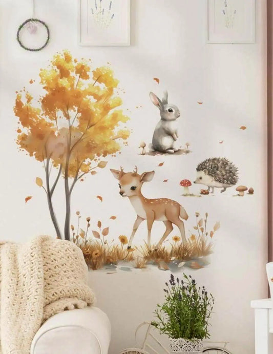 Autumn Forest Animal Wall Stickers Easy do Wall do