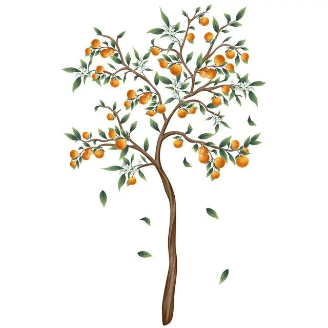 Vibrant Orange Tree Wall Sticker for a Sunny Space Easy do Wall do