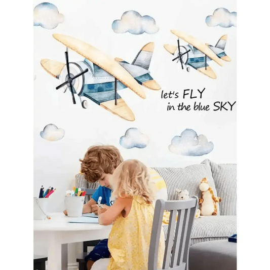Vintage Airplane Wall Stickers - Kids’ Room Decor - Easy do Wall do