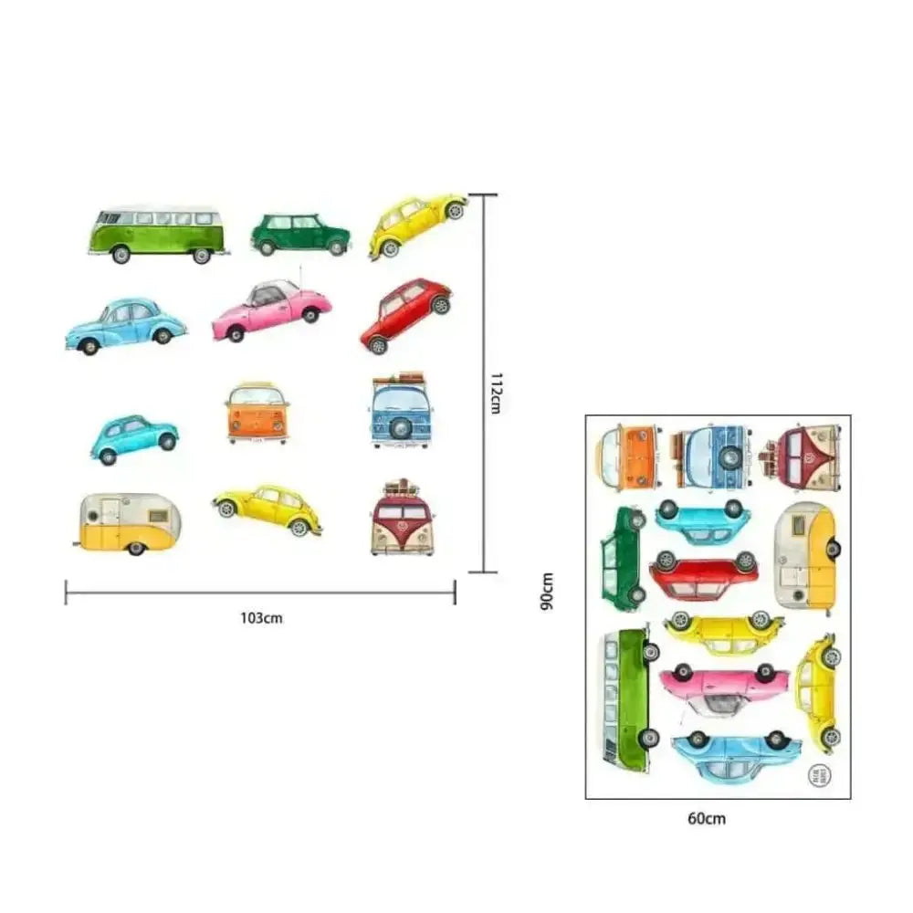 Vintage Vehicle Wall Stickers - Classic Decor for Kids and Homes - Easy do Wall do