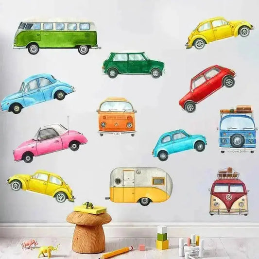 Vintage Vehicle Wall Stickers - Classic Decor for Kids and Homes - Easy do Wall do