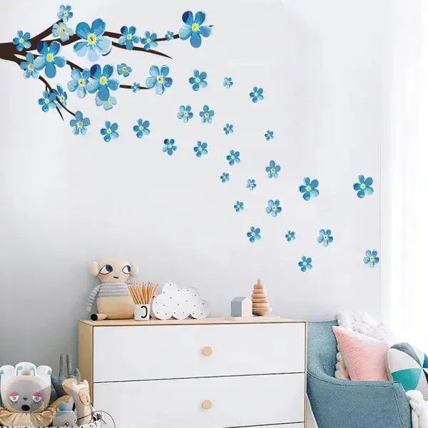 Serene Blue Plum Blossom Wall Decals Easy do Wall do