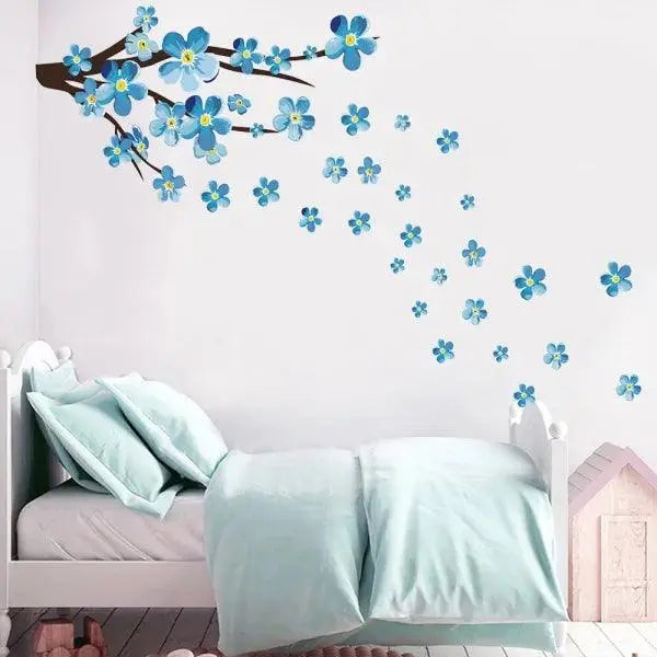 Serene Blue Plum Blossom Wall Decals Easy do Wall do