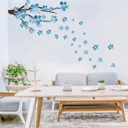 Serene Blue Plum Blossom Wall Decals Easy do Wall do