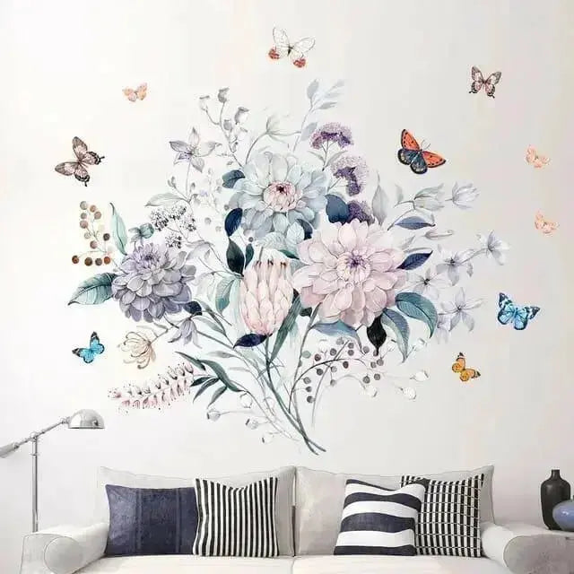 Warm Colors Floral & Butterfly Wall Stickers for Elegant Spaces - Easy do Wall do