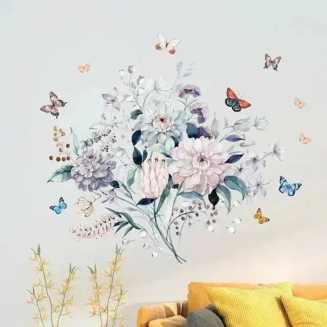 Warm Colors Floral & Butterfly Wall Stickers for Elegant Spaces - Easy do Wall do