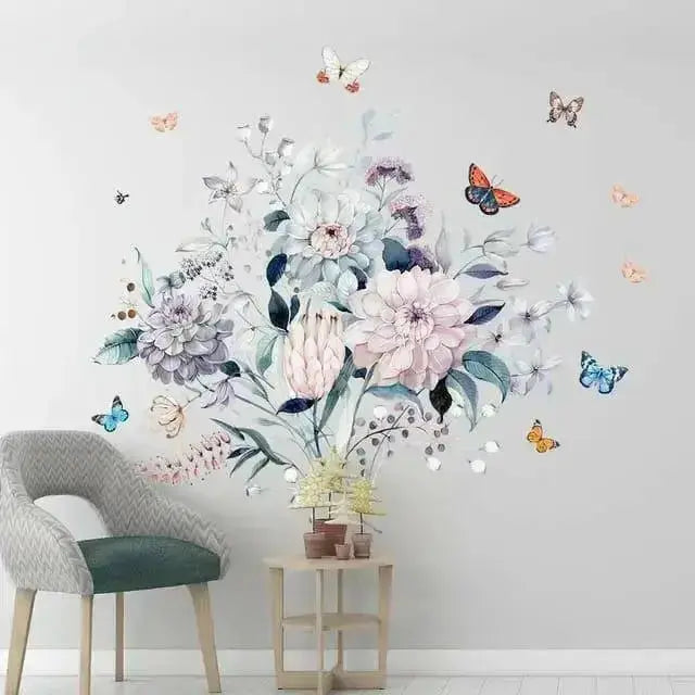 Warm Colors Floral & Butterfly Wall Stickers for Elegant Spaces - Easy do Wall do