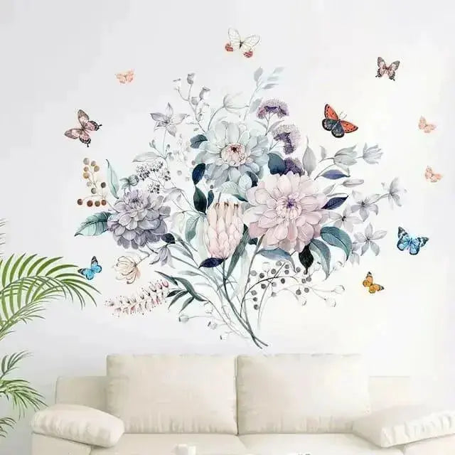 Warm Colors Floral & Butterfly Wall Stickers for Elegant Spaces - Easy do Wall do