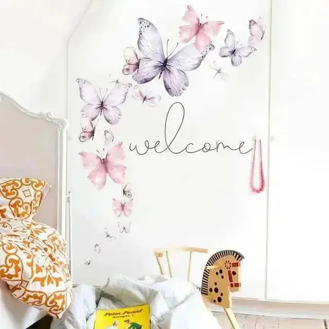 Watercolor Butterfly Wall Stickers - Elegant Home Decor - Easy do Wall do