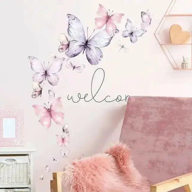 Watercolor Butterfly Wall Stickers - Elegant Home Decor - Easy do Wall do