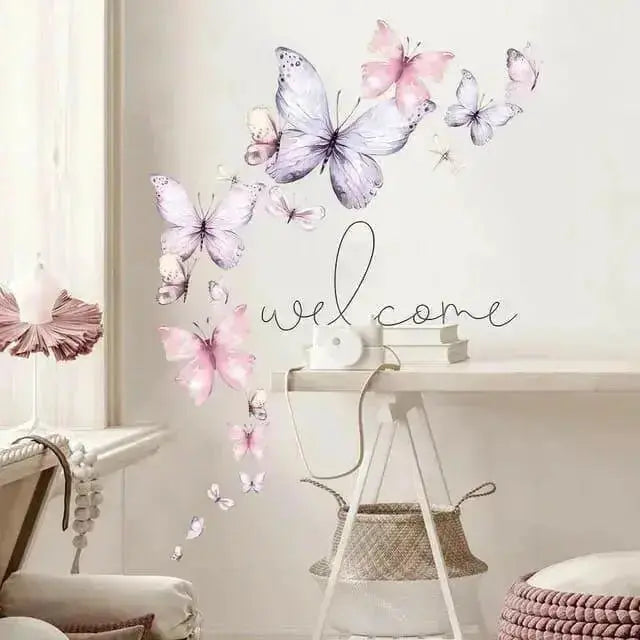 Watercolor Butterfly Wall Stickers - Elegant Home Decor - Easy do Wall do
