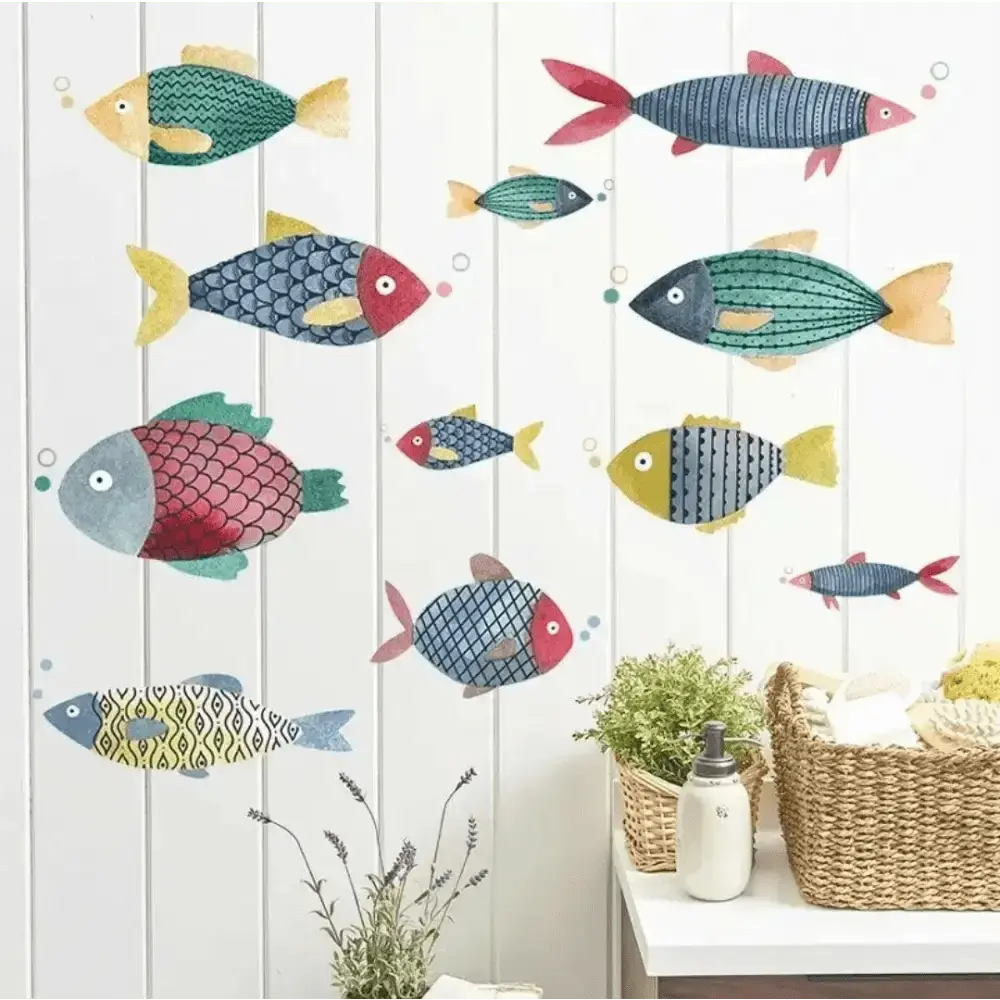 Watercolor Fish Wall Stickers - Artistic Ocean Decor - Easy do Wall do